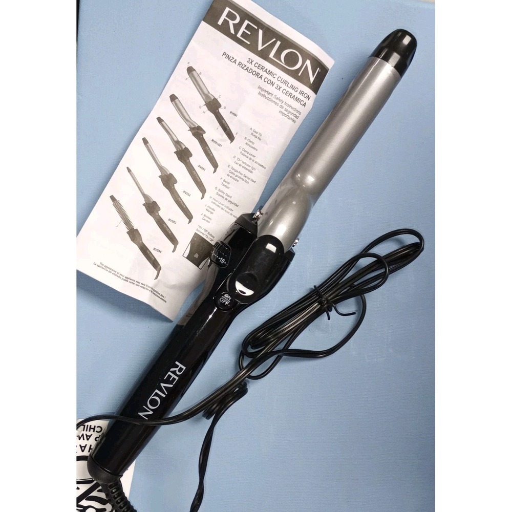 REVLON Perfect Heat Triple Ceramic Barrel Hair Curling Iron 1-Inch Model RV 051